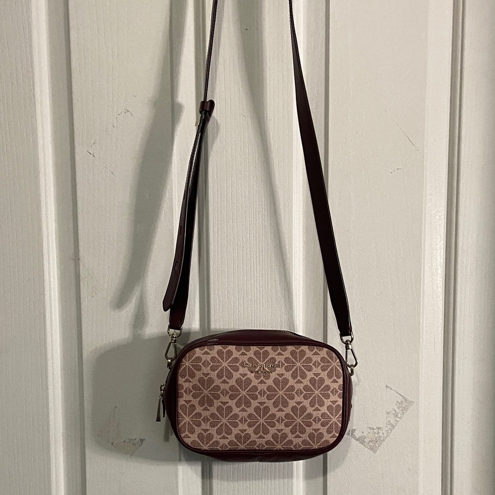 Kate Spade Burgundy and Tan Crossbody Bag - Picture 2 of 9